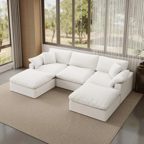 Vista 25 de Sofá modular modular con asiento profundo extra cómodo, sofás modernos negros para sala de estar, apartamento, oficina, espacio pequeño