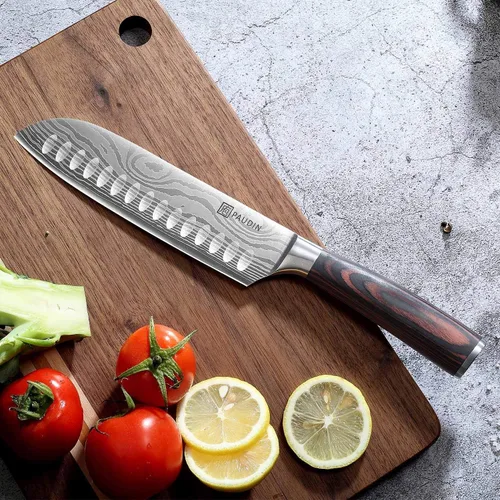 Vista 7 de PAUDIN Cuchillo de chef, cuchillo Santoku y cuchillo utilitario