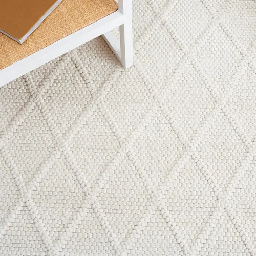 Vista 7 de SAFAVIEH Natura Collection - Alfombra de área de 5 x 8 pies, marfil y marfil, lana y viscosa hecha a mano, ideal para zonas de alto tráfico en sala