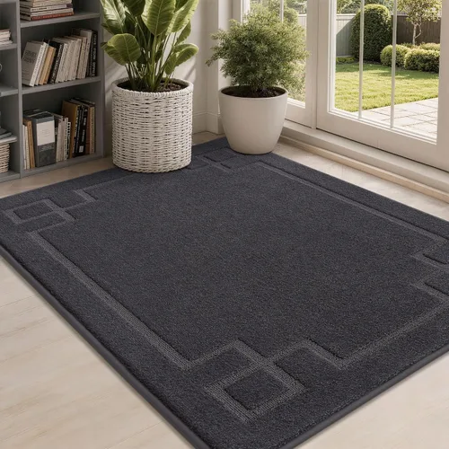 Vista 38 de BEQHAUSE - Tapete para puerta de 20 x 32 pulgadas, antideslizante, lavable para interiores, color beige