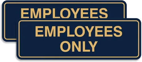 Vista 54 de Letrero estándar de solo empleados - Negro - Pequeño (1 paquete)