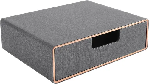 Vista 11 de Organizador de cajones apilable de piel sintética clásica hecha a mano, organiza accesorios de escritorio de oficina en casa y clasifica papel Beige