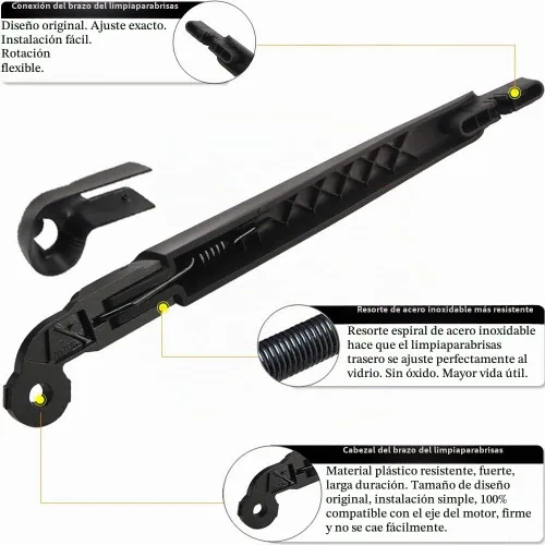 Vista 3 de Reemplazo de la cuchilla del brazo del limpiaparabrisas trasero para Jeep Wrangler JK 2007-2017