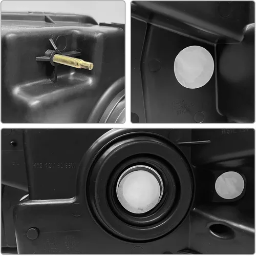 Vista 3 de para faros delanteros halógenos Ford F150 2004-2008 con Carcasa A-Negro Reflector ámbar Lente Transparente