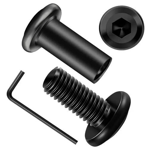 Vista 48 de Mywish M5 x 8mm 20 piezas de tornillos de cabeza plana con rosca hexagonal, pernos de acero inoxidable 304 para muebles con rosca completa, óxido
