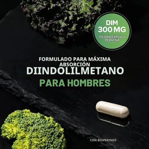 Vista 9 de Suplemento DIM para hombres 300 mg, bloqueador de estrógeno e inhibidor