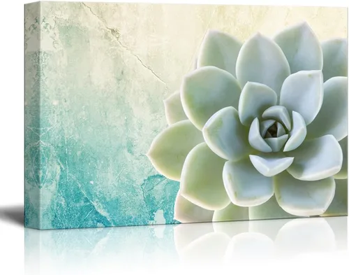 Vista 5 de Wall26 - Lienzo decorativo para pared (12.0 x 18.0 in), diseño de cactus sobre fondo azul