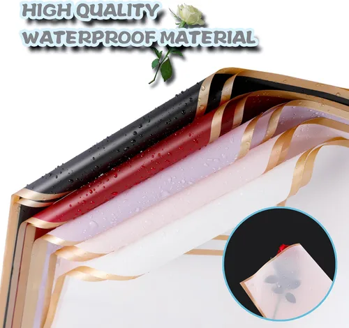 Vista 2 de Papel de regalo floral coreano - 15 hojas impermeables de envoltura de flores para ramos y regalos
