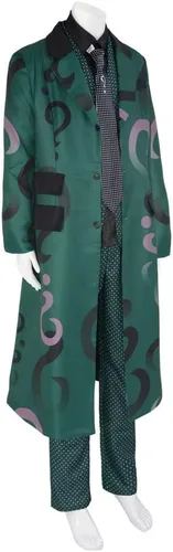 Vista 2 de Riddler Disfraz de cosplay para hombre, Edward Nygma, conjunto completo de trajes de Halloween