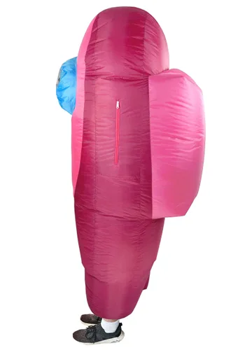 Vista 3 de Disfraz de Asesino Tripulante Sospechoso Rosa para Niños Multicolor
