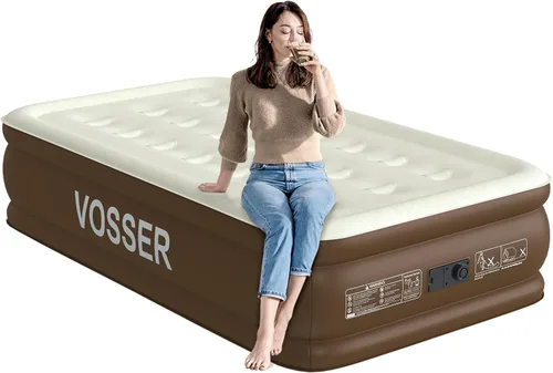 Vista 12 de VOSSER Colchón de Aire Full con Bomba Integrada, Colchón Inflable Elevado de 18'', Colchón Auto Inflable en 3 Minutos, Cama de Aire Portátil