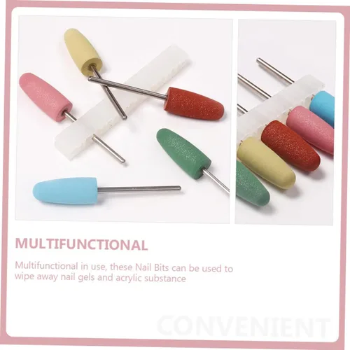 Vista 8 de 10 piezas de pulidor de uñas de salón de manicura suministros de arte de uñas brocas de goma brocas de lijado de uñas brocas de manicura brocas