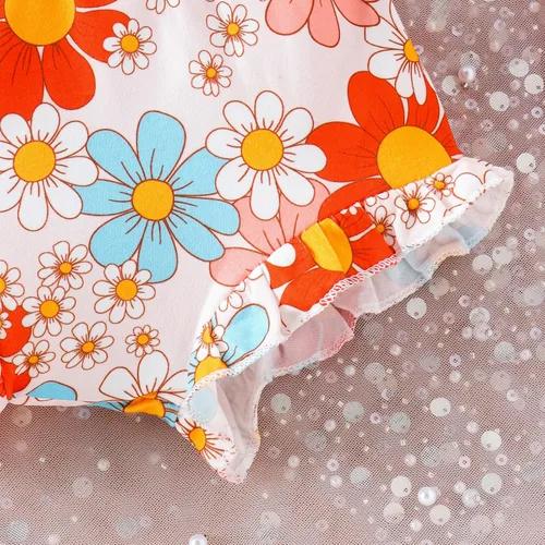 Vista 7 de ZAXARRA Conjunto de 3 piezas de pantalones cortos con estampado floral y diadema para bebé niña