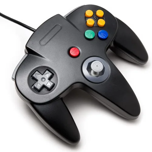 Vista 8 de 2xClassic N64 Controller,kiwitata Retro Wired N64 Gamepad Controller Joystick for N64 Video Console Games System Black+Gray