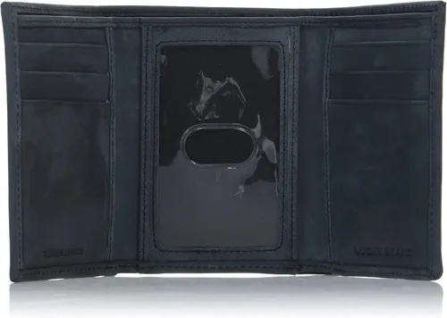 Vista 5 de Lucky Brand Bandera de cuero para hombre en relieve RFID Trifold