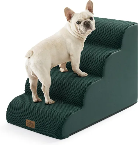 Vista 27 de COZY KISS Escaleras para perros pequeños de 11.8 pulgadas de alto, escalón curvado para cachorros, gatos mayores, rampa mediana para mascotas