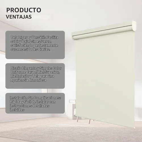 Vista 5 de Persianas enrollables opacas para ventanas, persiana enrollable color combinada, protección UV, persianas de tela con aislamiento térmico