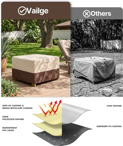 Vista 5 de Vailge - Funda de taburete para patio, impermeable, resistente, con asas acolchadas; ideal como cubierta para mesa auxiliar de patio, cubierta