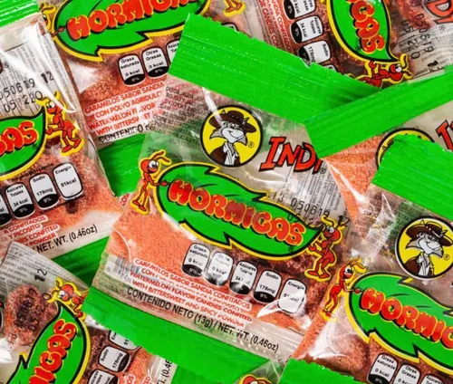 Vista 3 de Indy Caramelos Hormigas sabor sandía con polvo agridulce y picante