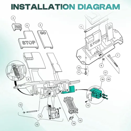 Vista 6 de Kit de conversión Drive-up de sensor de aceleración de carrito de golf a MCOR para Club Car Precedent Electric 2009-2011 con grupo de pedales de 2ª