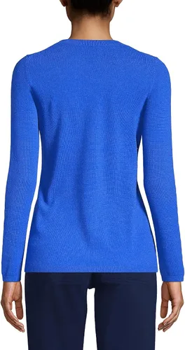 Vista 2 de Lands' End Suéter de cachemira para mujer Royal Cobalt Regular S, Azul