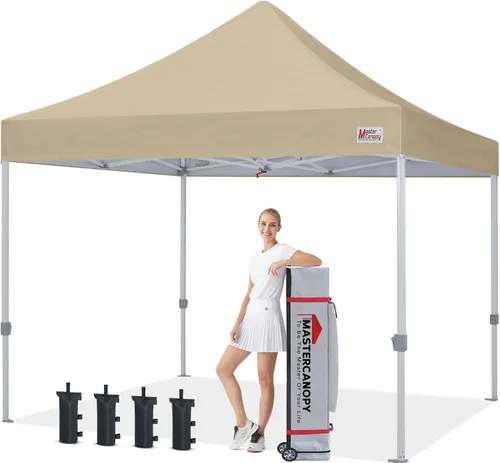 Vista 34 de MASTERCANOPY - Toldo plegable estilo tienda de campaña de 10 x 10 pies, de montura instantánea y para uso comercial, con una bolsa con ruedas