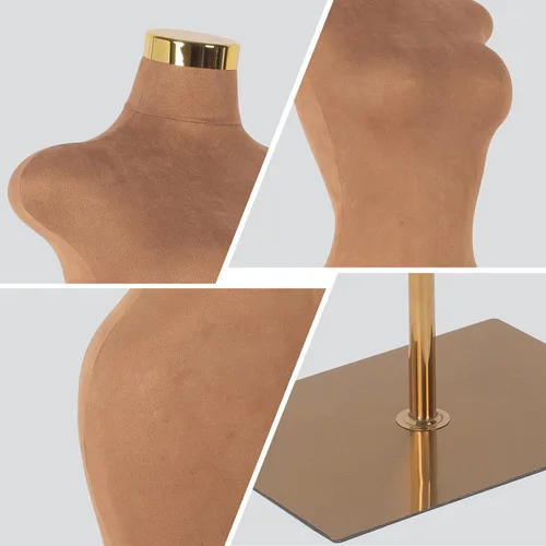 Vista 4 de Sexy maniquí femenino torso pantalla de cuerpo completo para tienda de ropa forma de vestido de cuerpo ajustable con base cuadrada de metal tienda