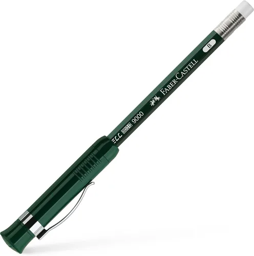 Vista 3 de Faber-Castell Perfect Pencil Castell 9000 en caja de regalo - Lápiz #2 con sacapuntas incorporado y extensor Escribe, afila, borra y protege