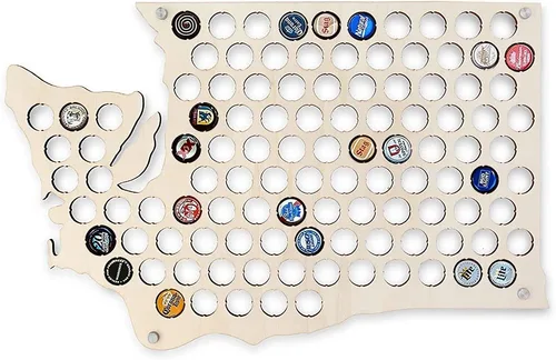 Vista 7 de Torched Tapa de cerveza Mapa Alabama, Estados Unidos tapa de cerveza titular decoración de pared, regalo para amantes de la cerveza para hombres