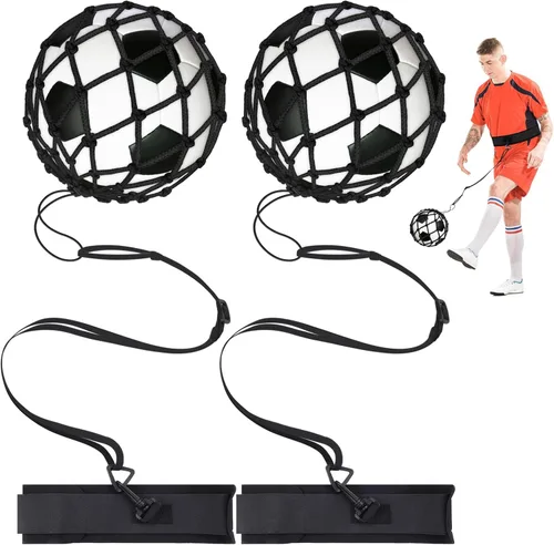 Vista 9 de Soccer Kick Trainer 2 Psc with Return Net - Football Training Equipment for Boys & Girls - Practice Gear Compatible with Size 3 4 5 Balls