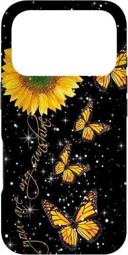 Vista 30 de You are My Sunshine Vintage Sunflower and Monarch Butterfly Case for iPhone 17