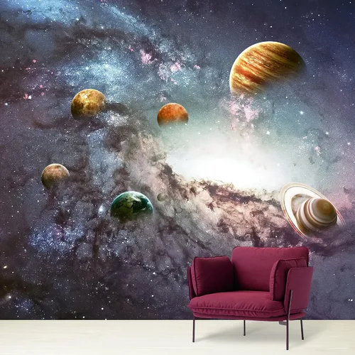 Vista 48 de NWT Calcomanía removible para pared, diseño de nube galáctica, estrella, nebulosa, fantasía, ciencia ficción, astronomía y arte espacial, arte