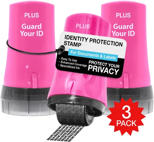 Vista 22 de Guard Your ID Advanced 2.0 Rodillos de goma para robo de identidad, borrador de dirección y prevención de seguridad (Paquete regular de 3, negro)