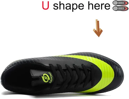 Vista 2 de WCCICSS Zapatos de fútbol para hombre con tacos de césped TF atléticos de fútbol para exteriores e interiores