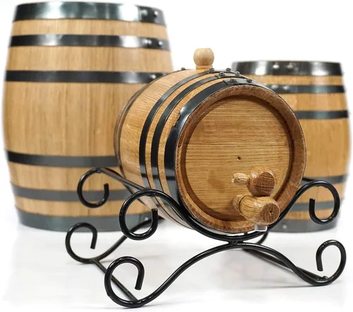Vista 4 de THOUSAND OAKS BARREL Soporte de cuna de hierro forjado para barril de envejecimiento de roble de 1 litro y 2 litros - Base de soporte de metal mini