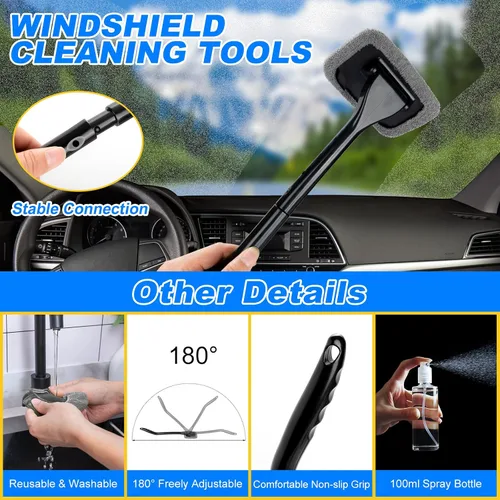 Vista 3 de Kit de limpieza para auto de 41 piezas Kit de limpieza y detalle interior con aspiradora de mano de alta potencia, cubo plegable, herramienta