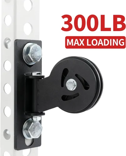 Vista 6 de MARLANG Sistema de polea de cable para estante de sentadillas, accesorio de polea giratoria de 180°, pernos M14 para rack de Φ16-1.024 in, máquina