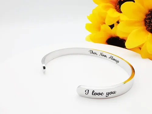 Vista 48 de Pulseras inspiradoras para mujer, joyería de acero inoxidable, con refranes, pulsera motivacional con mensaje oculto, pulseras grabadas para mejor