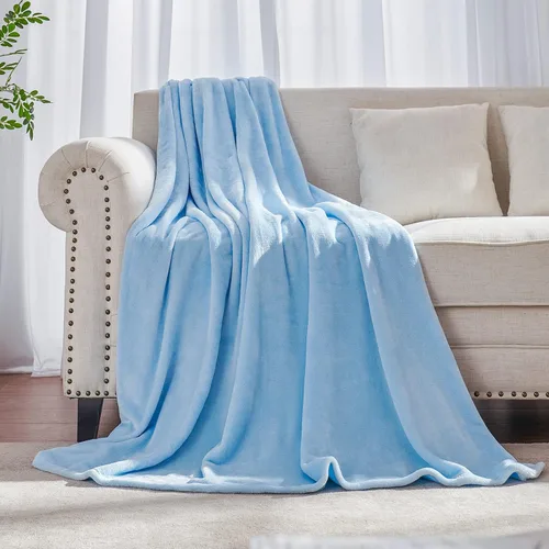 Vista 7 de JIAHANNHA Manta de forro polar de franela (50 x 60 pulgadas), manta beige para sofá o cama, 280 GSM, manta de felpa súper suave, acogedora y ligera