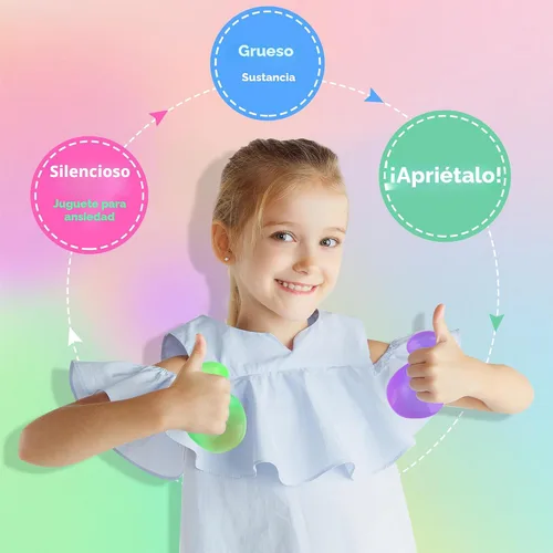 Vista 2 de Paquete de 4 cubos de juguete antiestrés para aliviar la ansiedad y el estrés con sustancia gruesa, juguetes antiestrés para el aula, bolas
