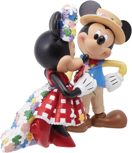 Vista 3 de Enesco Disney Showcase - Figura botánica de Mickey y Minnie Mouse tomados de la mano, 6.69 pulgadas, multicolor