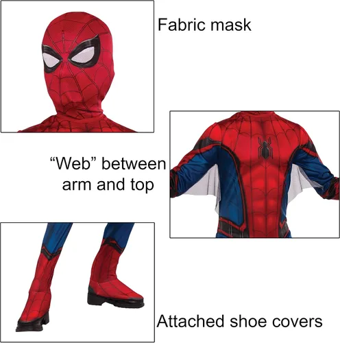 Vista 2 de Rubie's Marvel Spider-Man Far from Home Disfraz y máscara de Spider-Man para niños, grande