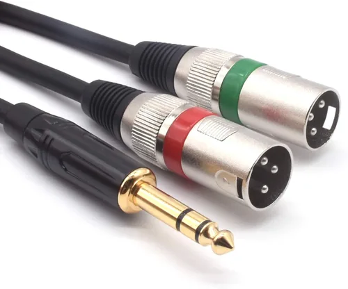Vista 10 de USB C a doble XLR macho cable de audio, adaptador tipo C a 2 XLR macho cable de amplificador de potencia estéreo para conectar smartphones USB C a