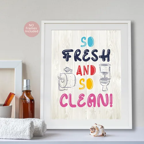 Vista 3 de Juego de póster de baño Rainbow Kids – Arte de reglas divertidas, 8 x 10 pulgadas, decoración para niñas y niños pequeños