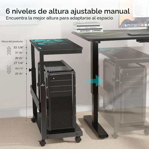Vista 6 de EUREKA ERGONOMIC Soporte para PC en altura ajustable, color negro