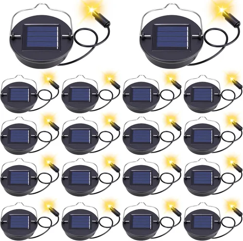 Vista 7 de Kingdder Paquete de 6 piezas de repuesto de luz solar, tapa de repuesto de linterna solar de 3 pulgadas con batería recargable de 600 mAh, piezas