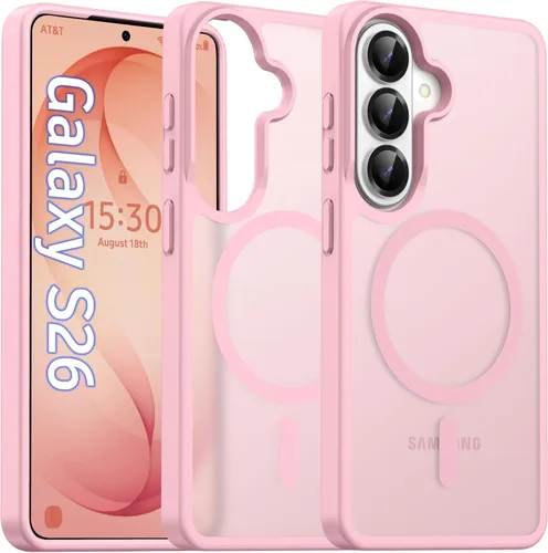 Vista 32 de Oterkin Funda magnética para Samsung Galaxy A17 mate, funda de teléfono A17 compatible con MagSafe esmerilada, translúcida, a prueba de golpes Negro