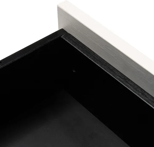 Vista 6 de SAFAVIEH Genevieve - Soporte de TV para pantalla plana de hasta 65 pulgadas, acabado lavado en blanco y negro, gabinete de almacenamiento moderno