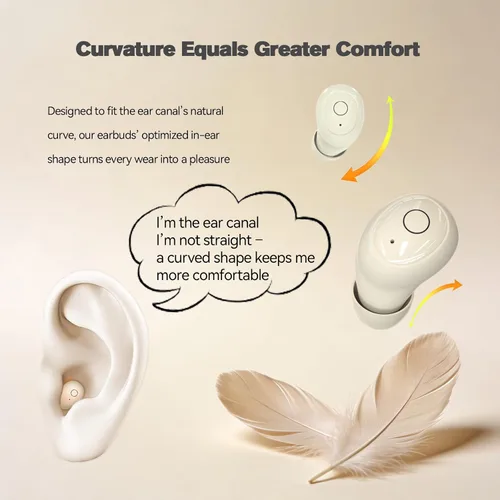 Vista 3 de Xmenha Mini Micro Tiny - Auriculares invisibles inalámbricos Bluetooth invisibles, auriculares más pequeños, extrapequeños, ocultos, discretos