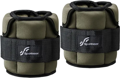 Vista 6 de Sportneer Adjustable Ankle Weights for Women & Men, Leg Weights Set with Removable Weights, Upgraded with Handles for Easy Adjustment, Comfortable &